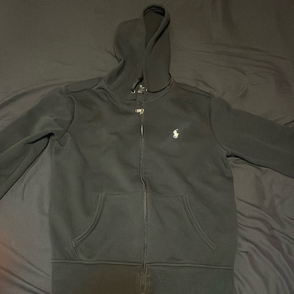 Black Polo Zip Up Jacket